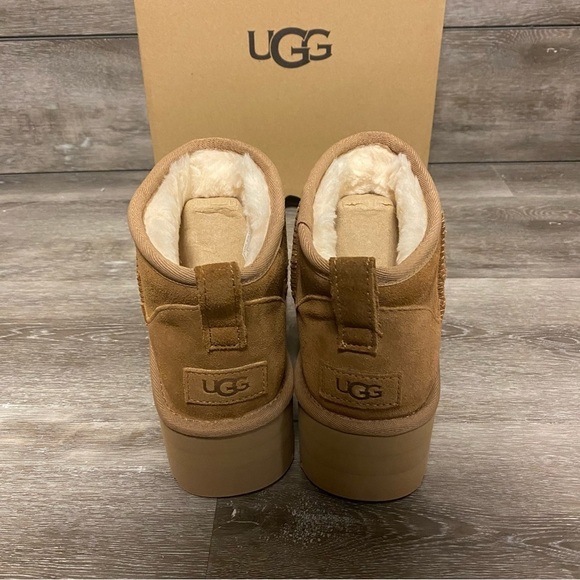 UGG | Classic Ultra Mini Platform Boots In Chestnut Size 9 NEW - Picture 5 of 9